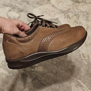 SAS walk easy be happy Leather Orthotic Walking Shoes nubuck 8,5 WW